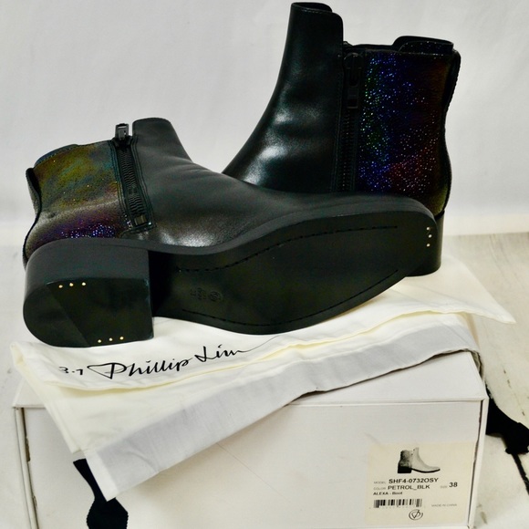 NIB‼️3.1 Phillip Lim Alexa Petrol Blk Leather Boot - Picture 9 of 12